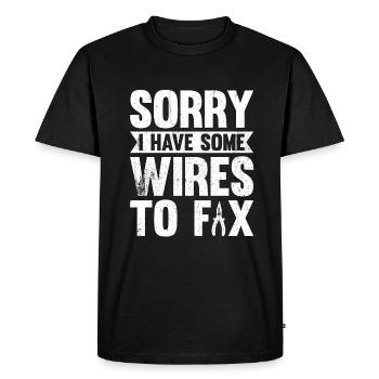 Electrician Saying Electrician's Journeyman - Men's Premium Organic T-Shirt - black - Front - Nico (187cm)