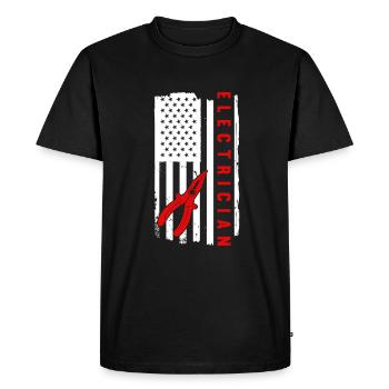 Electrician Saying Electrician's Journeyman - Men's Premium Organic T-Shirt - black - Front - Nico (187cm)