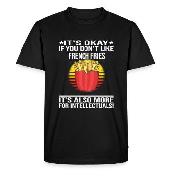 Frites drôles Frites amusantes - T-shirt Premium bio Homme - noir - Devant - Nico (187cm)