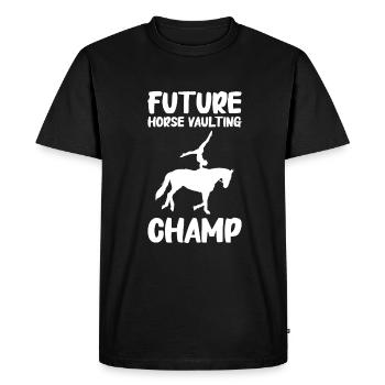 Vaulting, Horseback Riding, Dressage - Men's Premium Organic T-Shirt - black - Front - Nico (187cm)