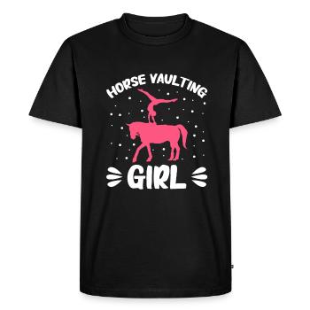 Vaulting, Horseback Riding, Dressage - Men's Premium Organic T-Shirt - black - Front - Nico (187cm)