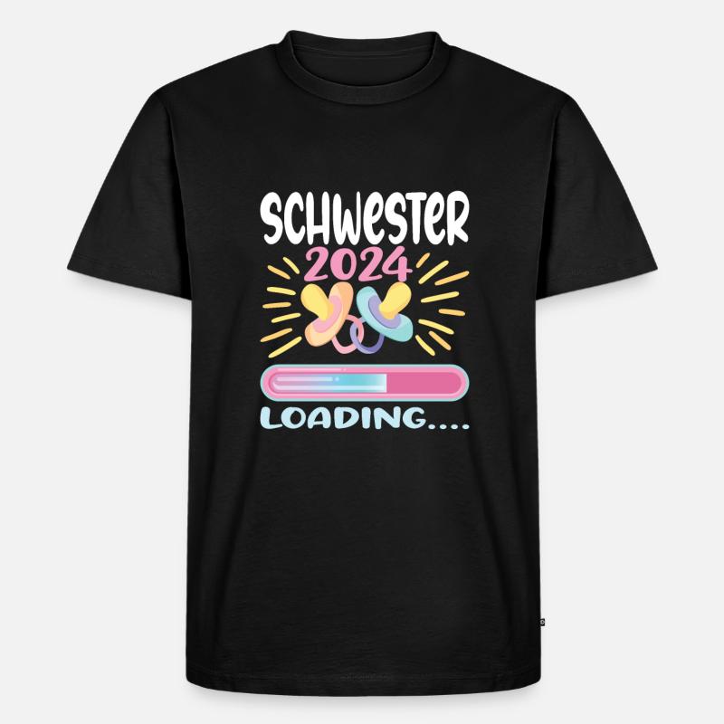 Schwester werden Schwester 2024 - Männer Premium Bio T-Shirt - Schwarz