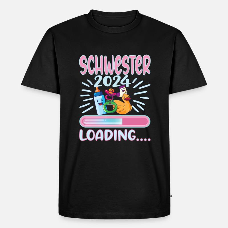 Schwester werden Schwester 2024 - Männer Premium Bio T-Shirt - Schwarz