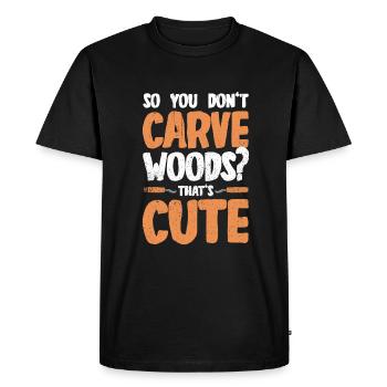 Sculpture sur bois brillant sur bois - T-shirt Premium bio Homme - noir - Devant - Nico (187cm)
