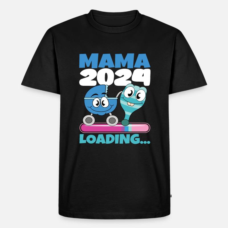 Mama 2024 werdende Mutter Schwangerschaft - Männer Premium Bio T-Shirt - Schwarz