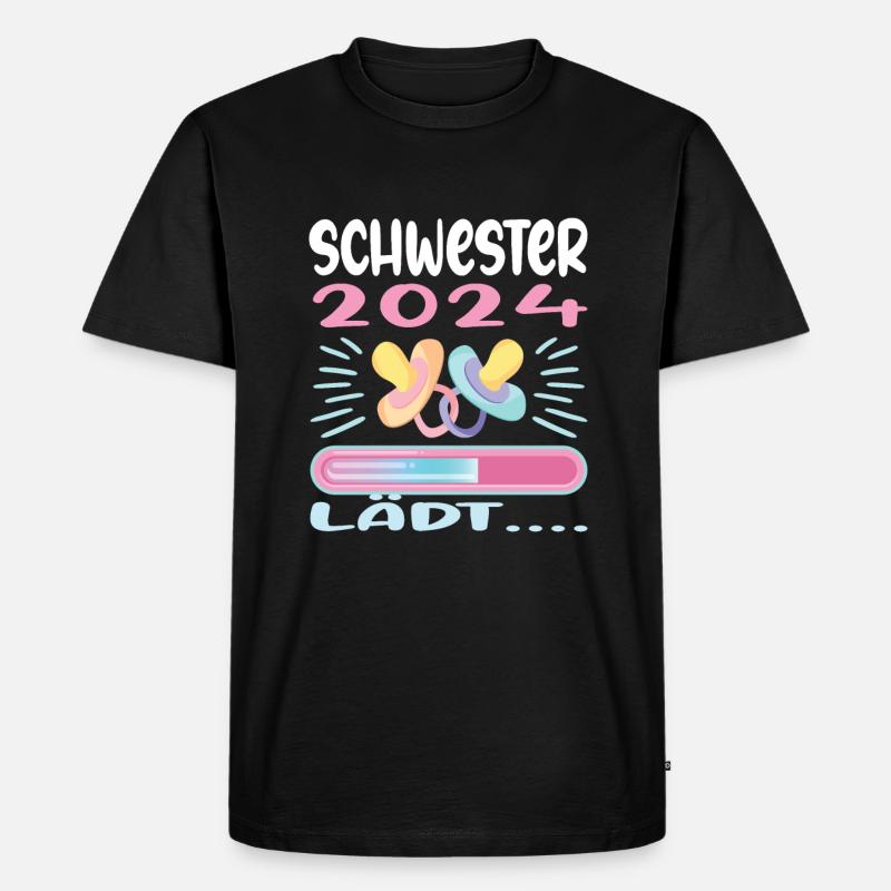 Schwester werden Schwester 2024 - Männer Premium Bio T-Shirt - Schwarz