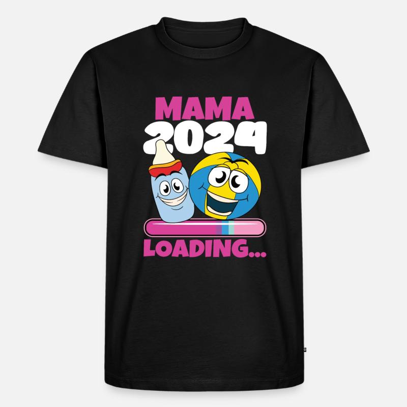 Mama 2024 werdende Mutter Schwangerschaft - Männer Premium Bio T-Shirt - Schwarz