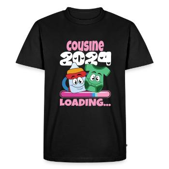 Become a cousin Cousin 2024 - Men's Premium Organic T-Shirt - black - Front - Nico (187cm)