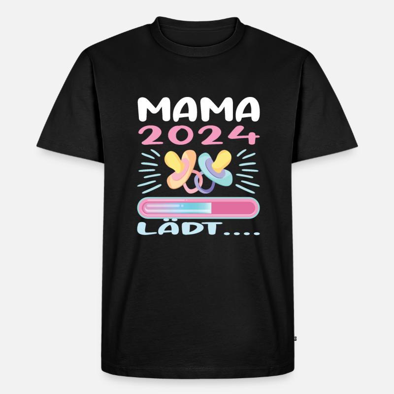 Mama 2024 werdende Mutter Schwangerschaft - Männer Premium Bio T-Shirt - Schwarz