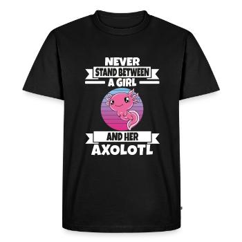 Axolotl drôle Axolotl mignon - T-shirt Premium bio Homme - noir - Devant - Nico (187cm)