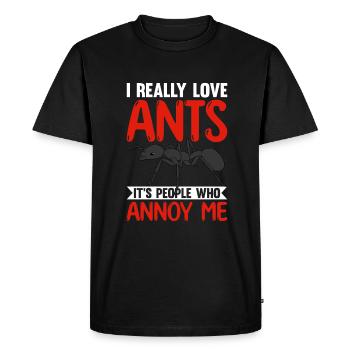 Fourmis fourmilières d’élevage de fourmis - T-shirt Premium bio Homme - noir - Devant - Nico (187cm)