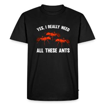 Fourmis fourmilières d’élevage de fourmis - T-shirt Premium bio Homme - noir - Devant - Nico (187cm)