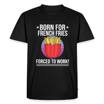 Frites drôles Frites drôles - T-shirt Premium bio Homme - noir - Devant - Nico (187cm)