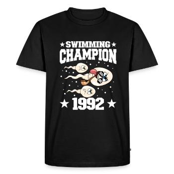1992 Anniversaire 32 ans - T-shirt Premium bio Homme - noir - Devant - Nico (187cm)