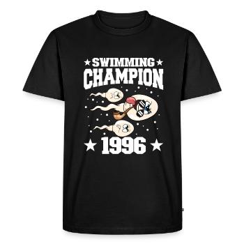 1996 Anniversaire 28 ans - T-shirt Premium bio Homme - noir - Devant - Nico (187cm)