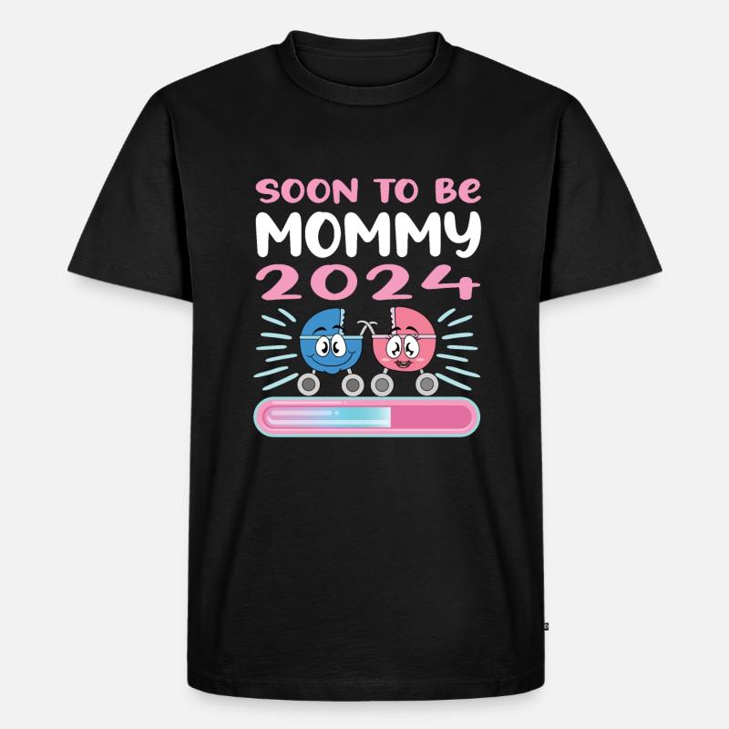 Mama 2024 Werdende Mutter Schwangerschaft - Männer Premium Bio T-Shirt - Schwarz