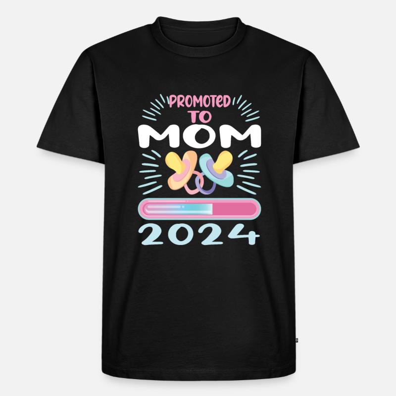 Mama 2024 Werdende Mutter Schwangerschaft - Männer Premium Bio T-Shirt - Schwarz