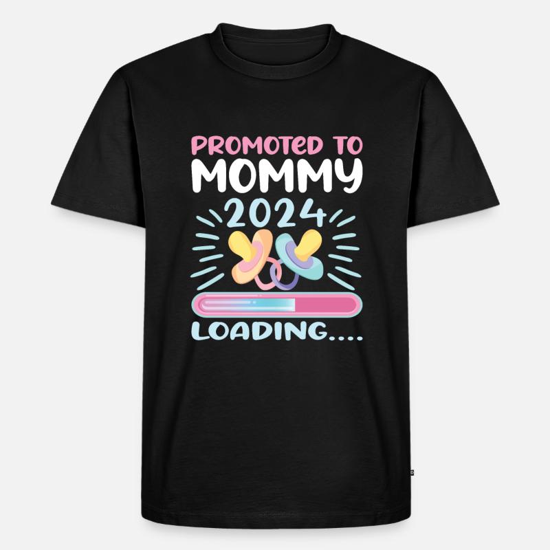 Mama 2024 Werdende Mutter Schwangerschaft - Männer Premium Bio T-Shirt - Schwarz
