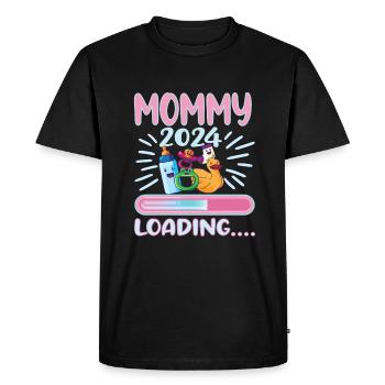 Maman 2024 Enceinte Maman Grossesse - T-shirt Premium bio Homme - noir - Devant - Nico (187cm)