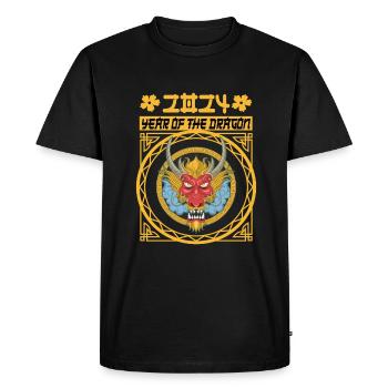 Chinese New Year Year Of The Dragon 2024 - Men's Premium Organic T-Shirt - black - Front - Nico (187cm)