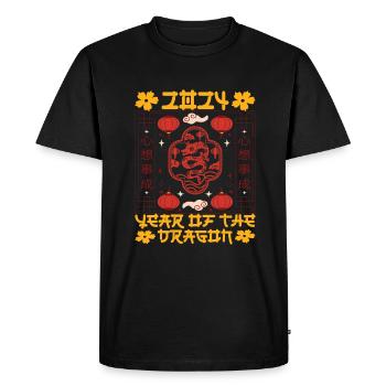 Chinese New Year Year Of The Dragon 2024 - Men's Premium Organic T-Shirt - black - Front - Nico (187cm)