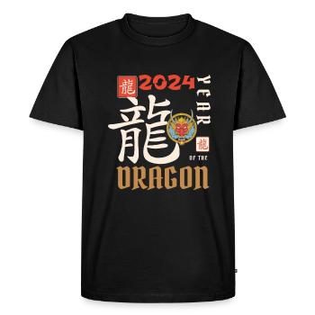 Chinese New Year Year Of The Dragon 2024 - Men's Premium Organic T-Shirt - black - Front - Nico (187cm)