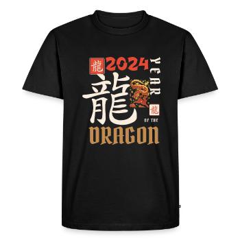 Chinese New Year Year Of The Dragon 2024 - Men's Premium Organic T-Shirt - black - Front - Nico (187cm)