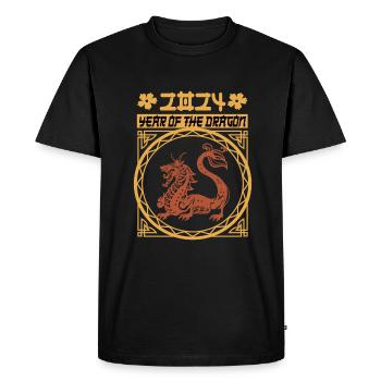 Chinese New Year Year Of The Dragon 2024 - Men's Premium Organic T-Shirt - black - Front - Nico (187cm)