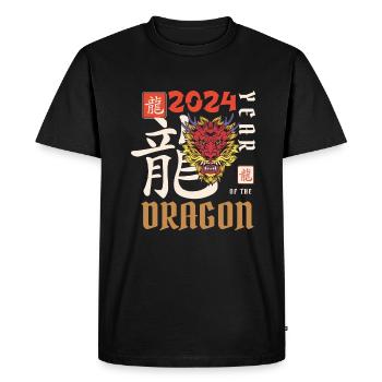 Chinese New Year Year Of The Dragon 2024 - Men's Premium Organic T-Shirt - black - Front - Nico (187cm)