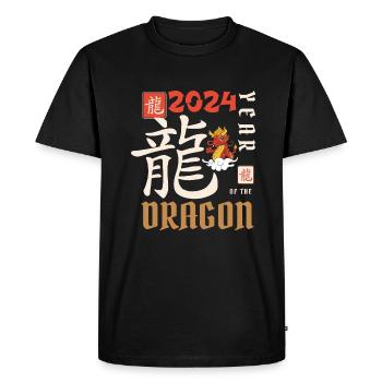 Chinese New Year Year Of The Dragon 2024 - Men's Premium Organic T-Shirt - black - Front - Nico (187cm)
