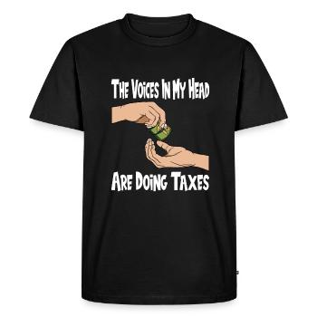 Le bureau des impôts des contribuables paie des impôts - T-shirt Premium bio Homme - noir - Devant - Nico (187cm)