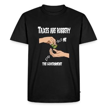 Le bureau des impôts des contribuables paie des impôts - T-shirt Premium bio Homme - noir - Devant - Nico (187cm)