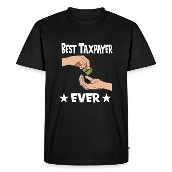Le bureau des impôts des contribuables paie des impôts - T-shirt Premium bio Homme - noir - Devant - Nico (187cm)