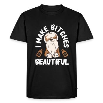 Toiletteur pour chiens et toilettage pour chiens - T-shirt Premium bio Homme - noir - Devant - Nico (187cm)