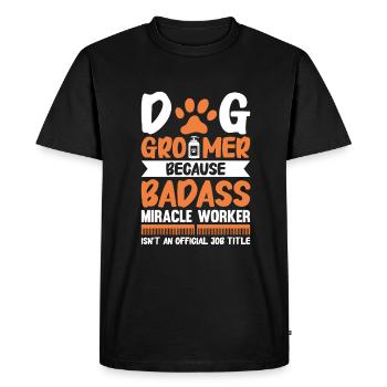 Toiletteur pour chiens et toilettage pour chiens - T-shirt Premium bio Homme - noir - Devant - Nico (187cm)