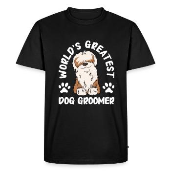 Toiletteur pour chiens et toilettage pour chiens - T-shirt Premium bio Homme - noir - Devant - Nico (187cm)