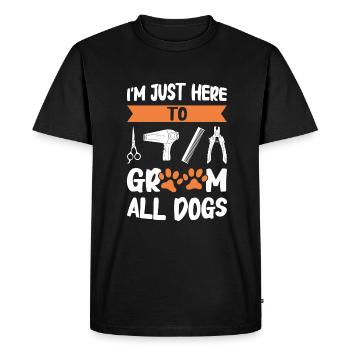 Toiletteur pour chiens et toilettage pour chiens - T-shirt Premium bio Homme - noir - Devant - Nico (187cm)