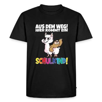 Écolier 2024 entrant à l'école - T-shirt Premium bio Homme - noir - Devant - Nico (187cm)