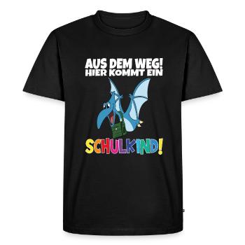 Écolier 2024 entrant à l'école - T-shirt Premium bio Homme - noir - Devant - Nico (187cm)