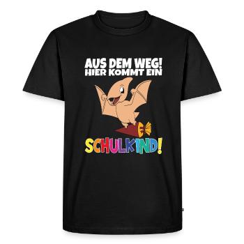 Écolier 2024 entrant à l'école - T-shirt Premium bio Homme - noir - Devant - Nico (187cm)