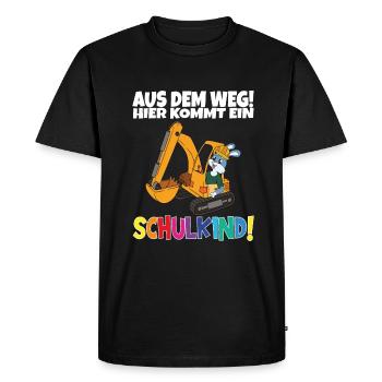 Écolier 2024 entrant à l'école - T-shirt Premium bio Homme - noir - Devant - Nico (187cm)