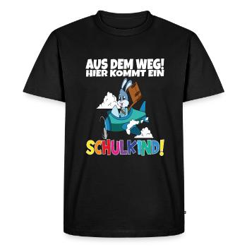 Écolier 2024 entrant à l'école - T-shirt Premium bio Homme - noir - Devant - Nico (187cm)