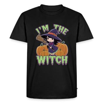 Sorcière d’Halloween Je suis la sorcière Halloween - T-shirt Premium bio Homme - noir - Devant - Nico (187cm)