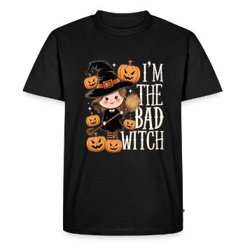 Sorcière d’Halloween Je suis la mauvaise sorcière - T-shirt Premium bio Homme - noir - Devant - Nico (187cm)