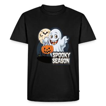 Cute Halloween Ghost Spooky Season Ghost - Men's Premium Organic T-Shirt - black - Front - Nico (187cm)