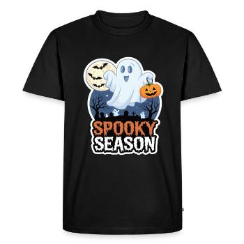 Cute Halloween Ghost Spooky Season Ghost - Men's Premium Organic T-Shirt - black - Front - Nico (187cm)