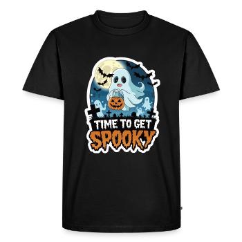 Doux Halloween Fantôme Halloween - T-shirt Premium bio Homme - noir - Devant - Nico (187cm)