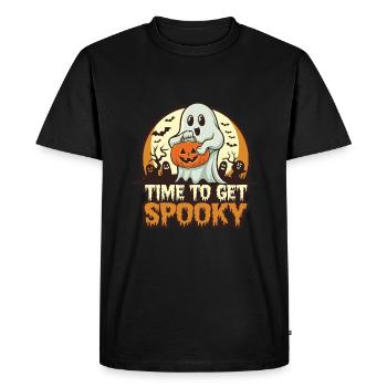 Doux Halloween Fantôme Halloween - T-shirt Premium bio Homme - noir - Devant - Nico (187cm)