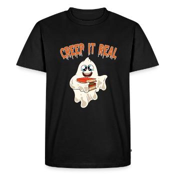 Doux Halloween Fantôme Halloween - T-shirt Premium bio Homme - noir - Devant - Nico (187cm)
