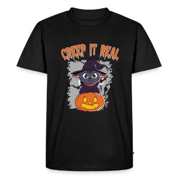 Cute Halloween Ghost Halloween - Men's Premium Organic T-Shirt - black - Front - Nico (187cm)